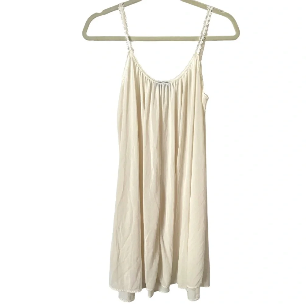Miss Elaine Vintage Nightgown Embroidered Floral Lace Trim Sleeveless‎ White M - Picture 7 of 7
